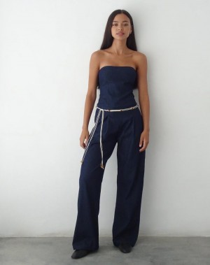 Motel Rocks Kyaria Naisten Jumpsuit Tummansininen | RTJ2244PC