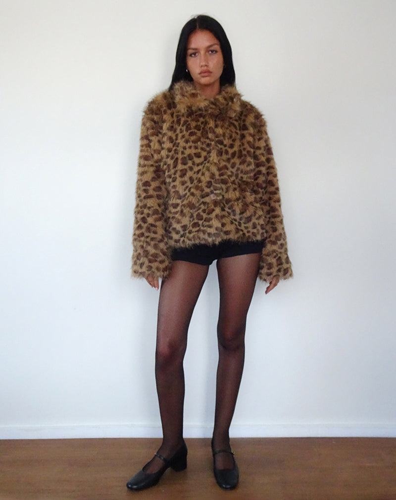 Motel Rocks Joji Crop Faux Fur Naisten Takit Ruskea | VEB5931UT