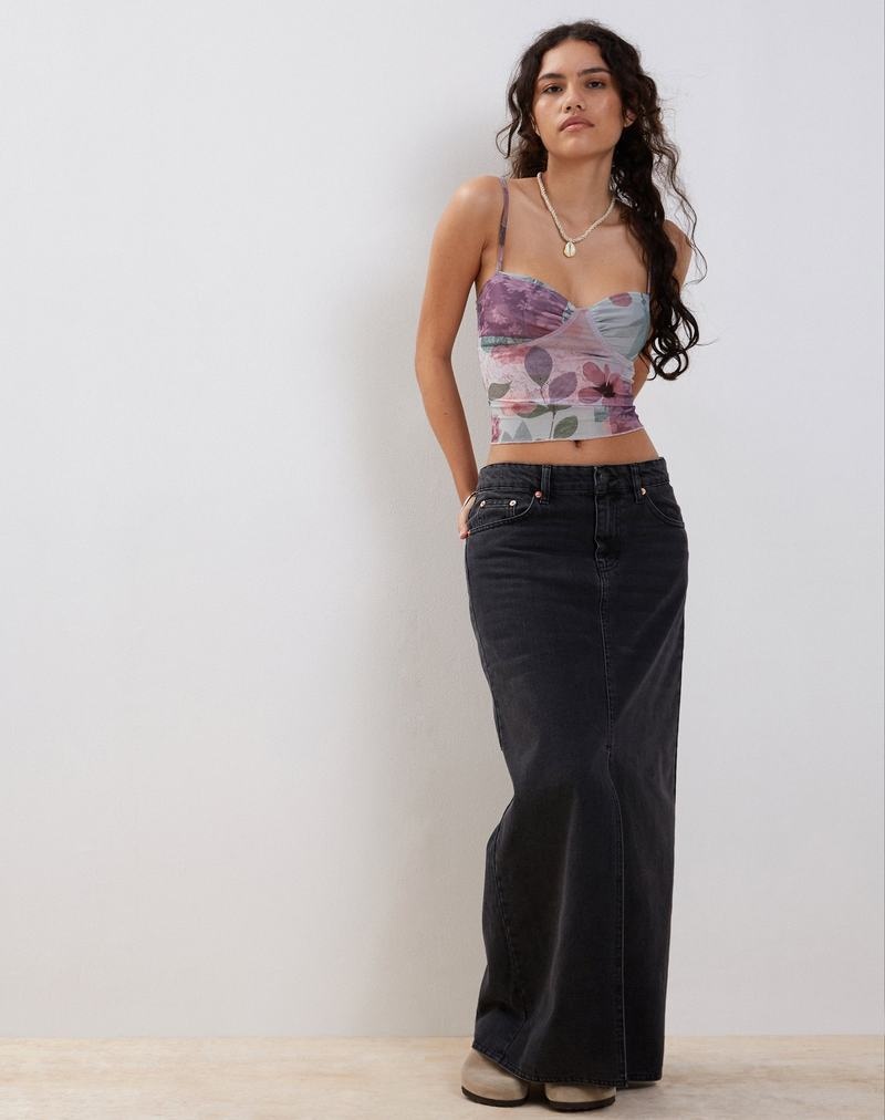 Motel Rocks Kikan Cropped Mesh Cami Naisten Liivi Violetit Harmaat | JBG8182RH