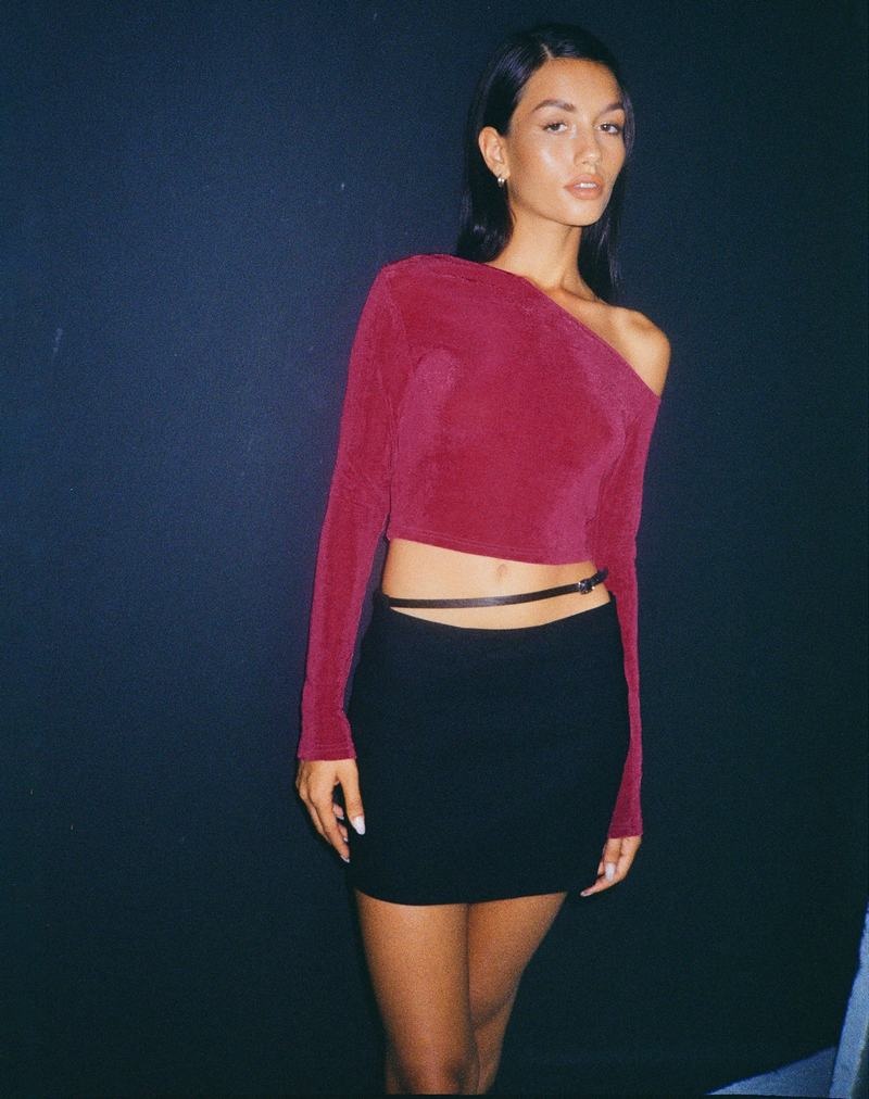 Motel Rocks Lousa Long Sleeve Crop Naisten T Paidat Violetit | GFR3622XF