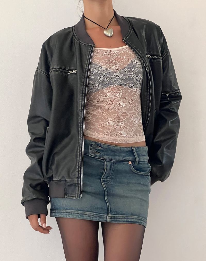 Motel Rocks Marco Distressed Naisten Bomber Takki Mustat | JAU9131KR