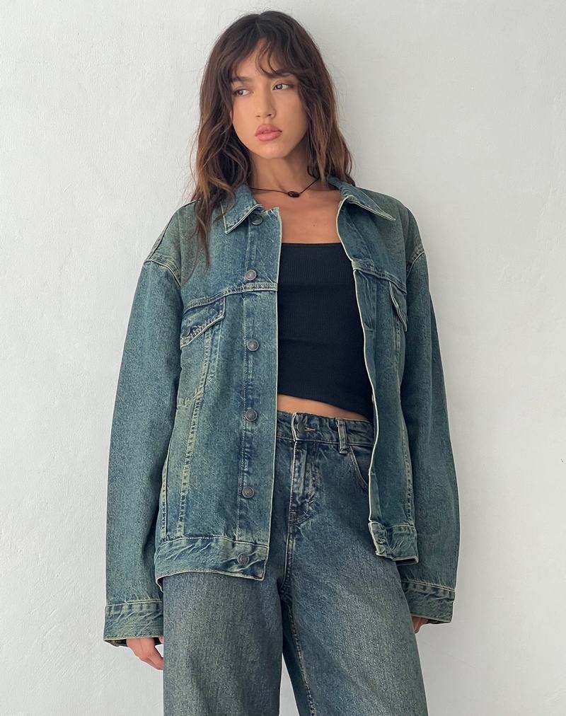 Motel Rocks Oversized Naisten Denim Takit Ruskea Sininen | WYB807BV